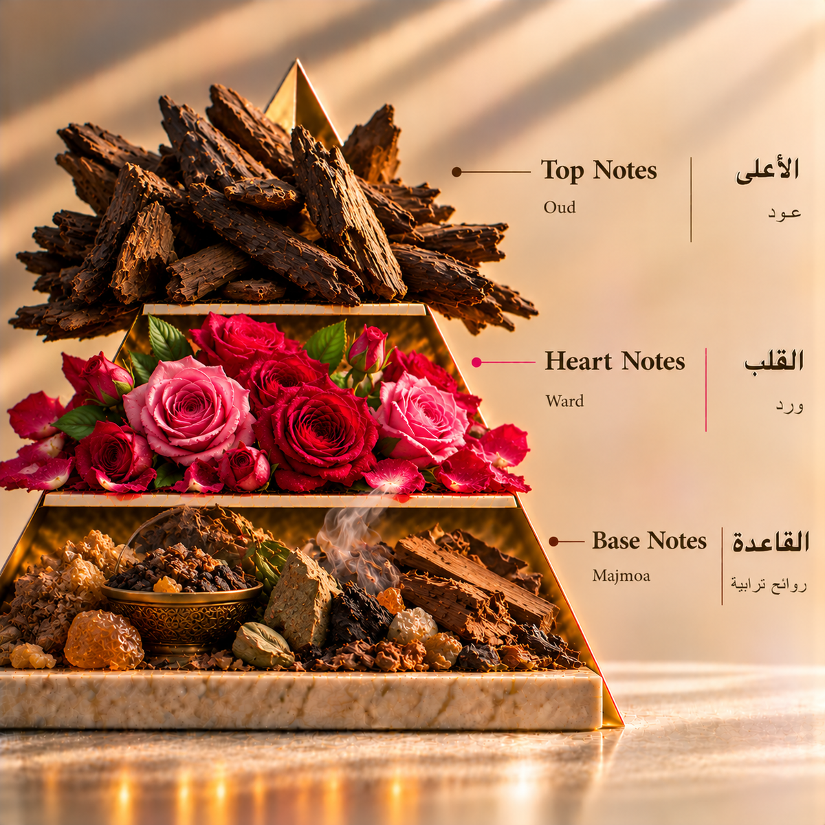 Fragrance pyramid / الهرم العطري — Al Junaid Oil 3 ML