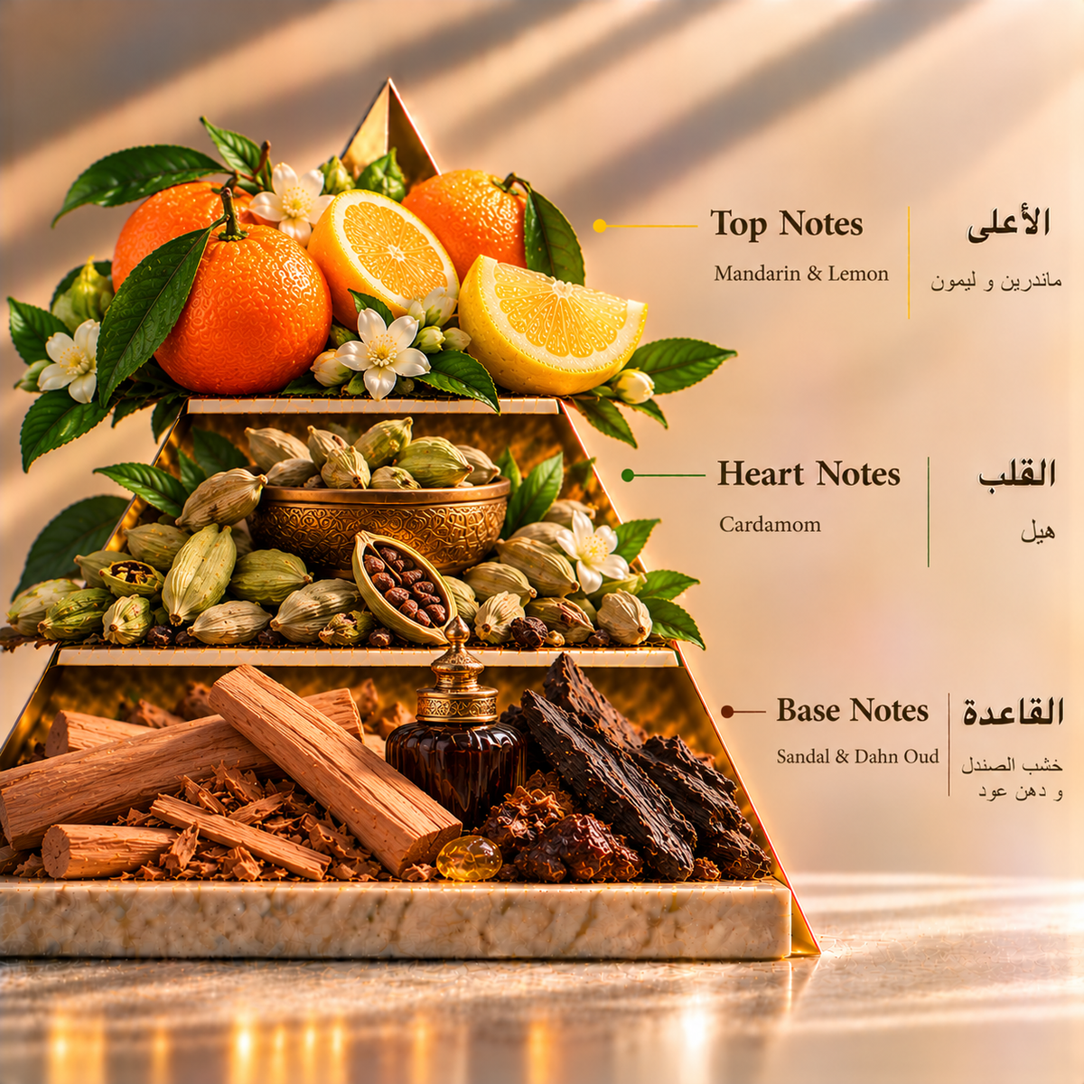 Fragrance pyramid / الهرم العطري — Hajar French 130 ML
