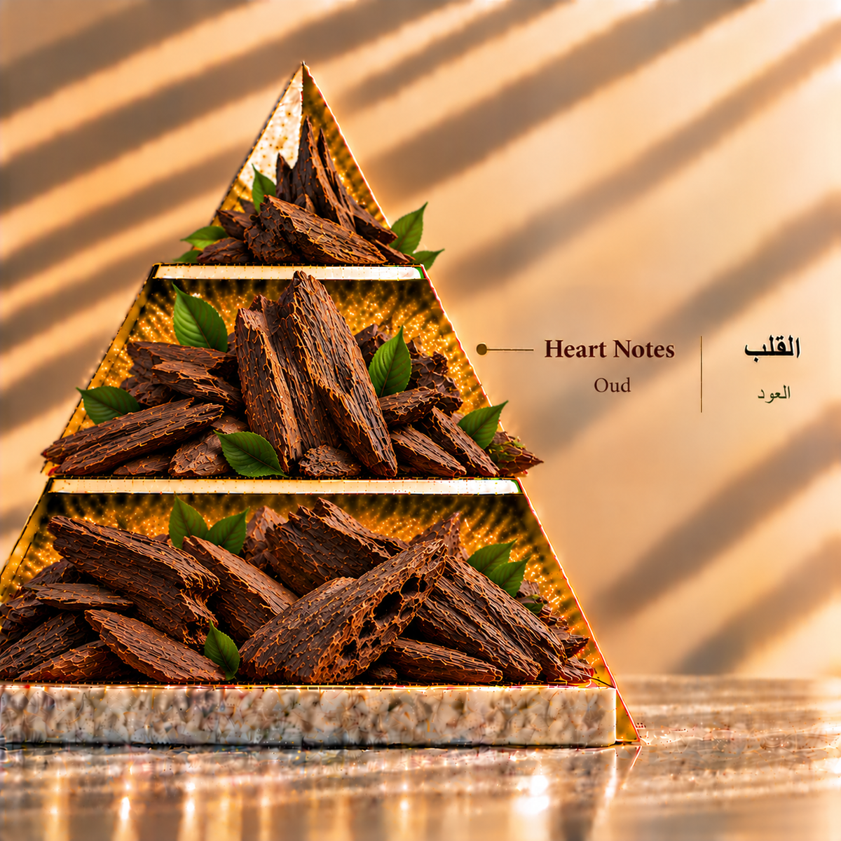 Fragrance pyramid / الهرم العطري — Oud Junaid